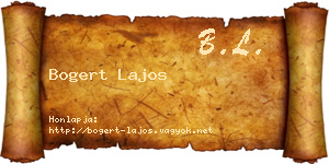 Bogert Lajos névjegykártya